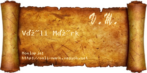 Váli Márk névjegykártya